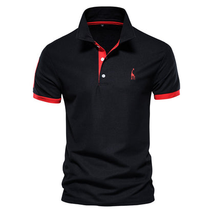 Mesh-collar men's T-shirt