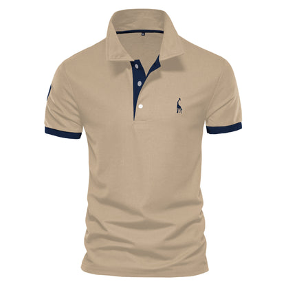 Mesh-collar men's T-shirt