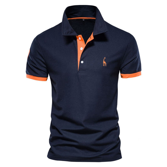 Mesh-collar men's T-shirt
