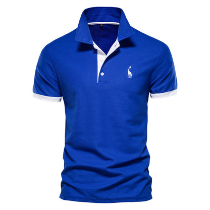 Mesh-collar men's T-shirt