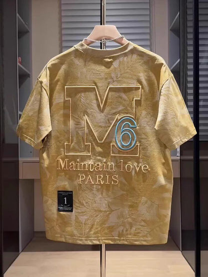 Retro Tie-Dye Embroidery T-Shirt