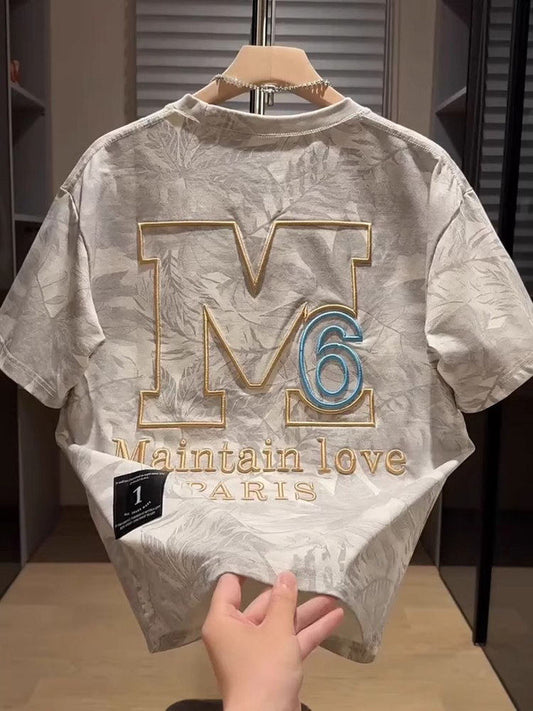 Retro Tie-Dye Embroidery T-Shirt